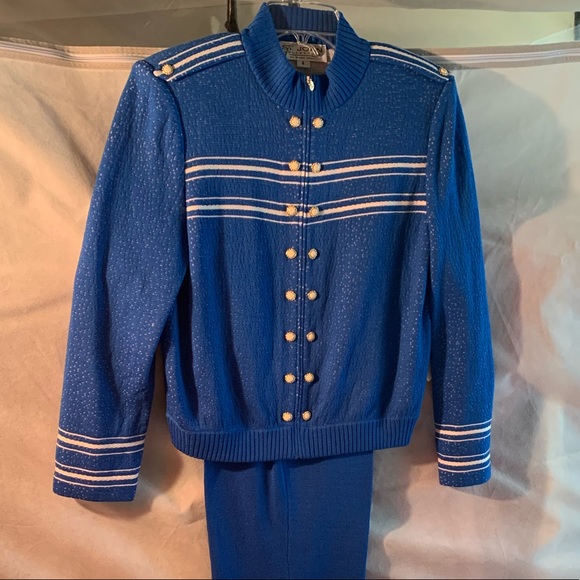 St John by Marie Gray 2pc cobalt Blue Suit Size 6 - Picture 4 of 8